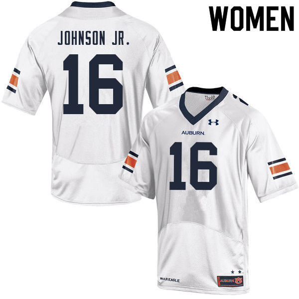 Auburn Tigers Women's Malcolm Johnson Jr. #16 White Under Armour Stitched College 2021 NCAA Authentic Football Jersey ELB8474OB